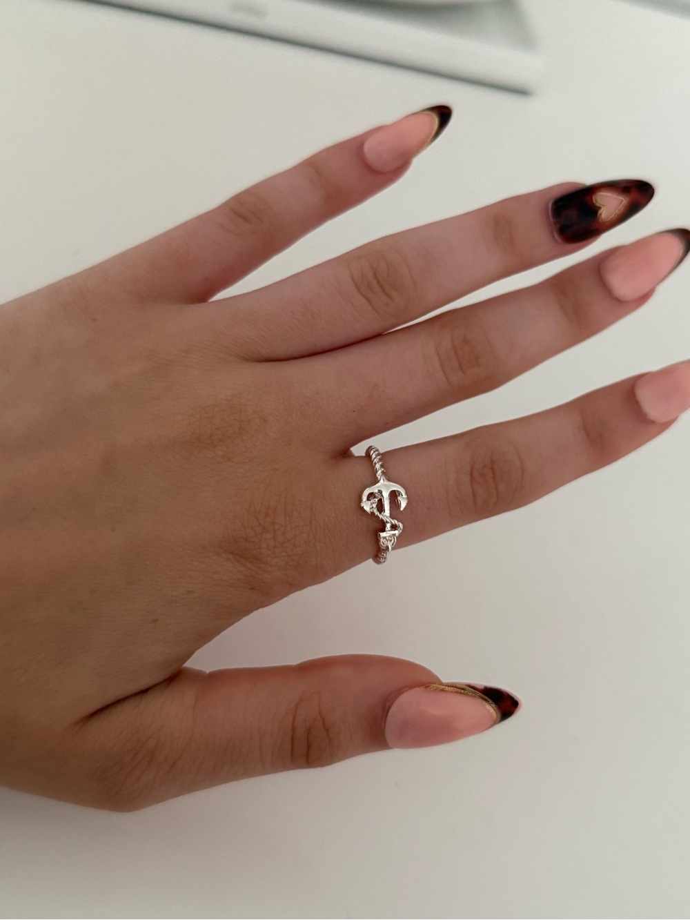 silver anchor ring